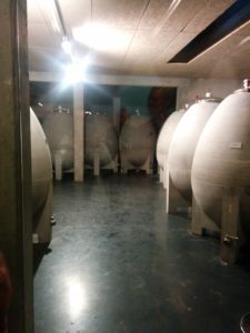 Concrete eggs used in fermentation.